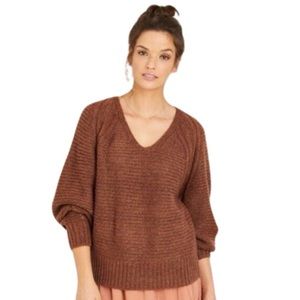 Dark Orange V-Neck Sweater